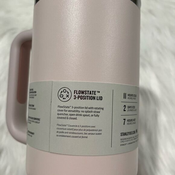 NWT Stanley Flowstate Adventure Quencher H2.0 Travel Tumbler 40 Oz Rose Quartz - Picture 4 of 9